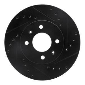 Dodge Attitude Brake Rotor (1) - Front Right - R1 Concepts - Drilled & Slotted - Black - `12-`25